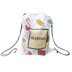 Mochila de poliéster blanca