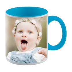 Taza con asa e interior azul celeste 15186