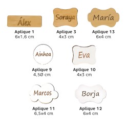 Aplique Madera con Grabado