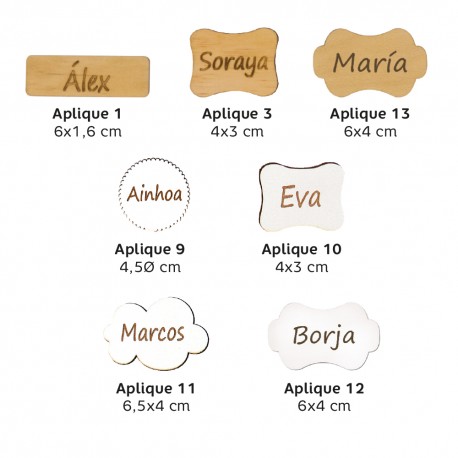 Aplique Madera con Grabado