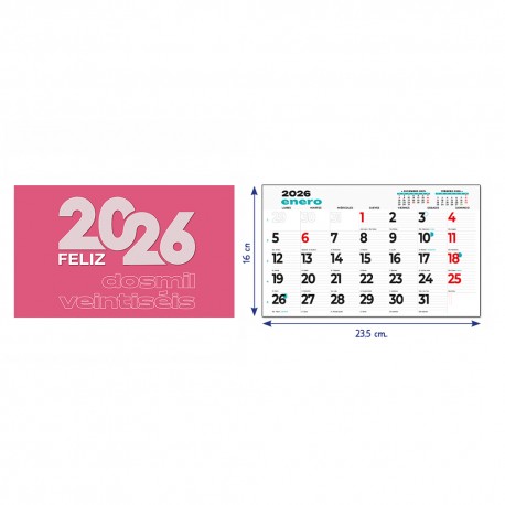 Faldilla Calendario 2026 23,5 cm